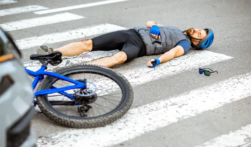 injured cyclist from a bike accident